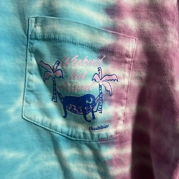 Chubbies Mens Sky's Out Thighs Out Long Sleeve Tie Dye Shirt Size Medium - Picture 2 of 6